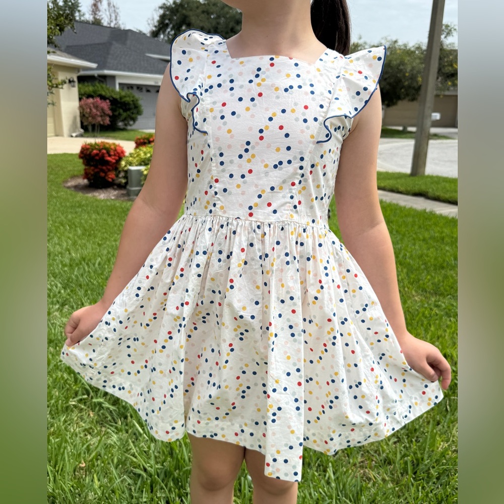 Petit Bateau Polka Dot Dress Cream